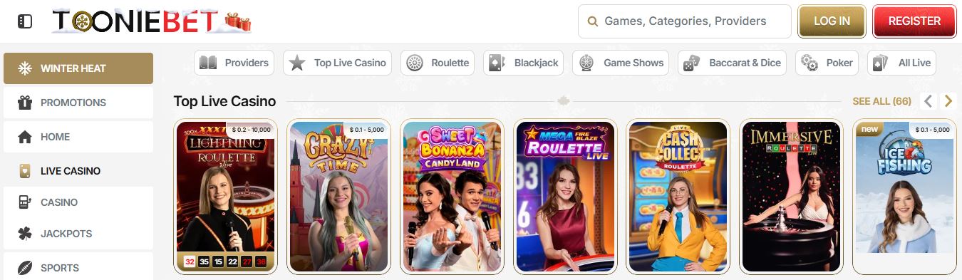 Join live casino games with real dealers